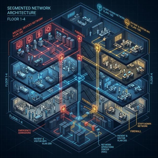 Private Medical Clinic: Secure Network with Complete Medical Equipment Isolation